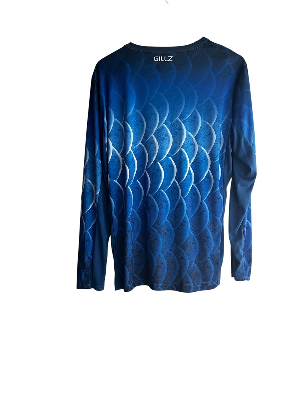 Gillz Men's Blue Scale-Print Long Sleeve Performance Shirt
